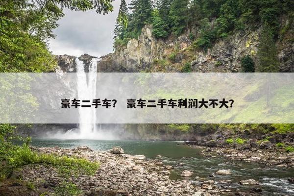 豪车二手车？ 豪车二手车利润大不大？