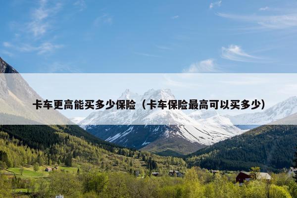 卡车更高能买多少保险（卡车保险最高可以买多少）