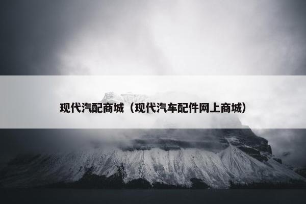 现代汽配商城（现代汽车配件网上商城）