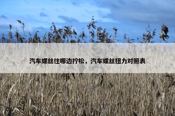 汽车螺丝往哪边拧松，汽车螺丝扭力对照表