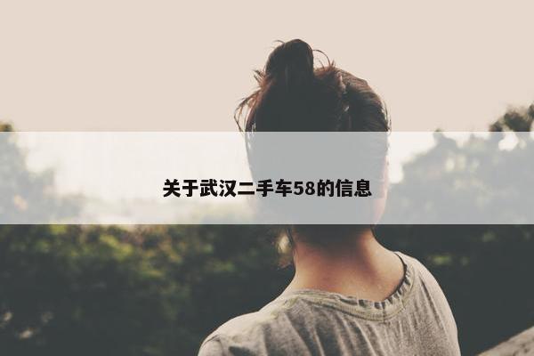 关于武汉二手车58的信息