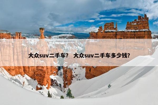 大众suv二手车？ 大众suv二手车多少钱？
