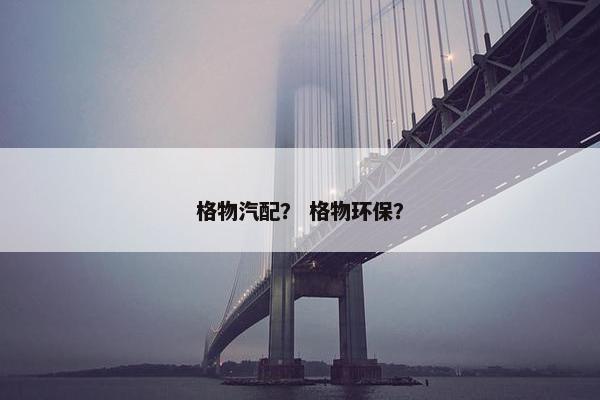 格物汽配？ 格物环保？