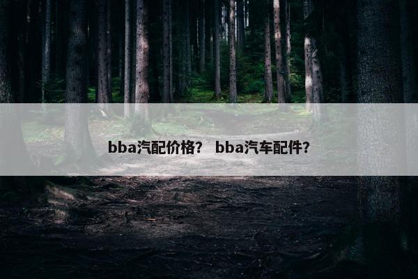 bba汽配价格？ bba汽车配件？