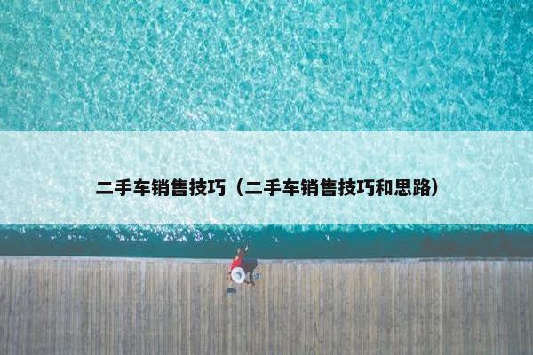 二手车销售技巧（二手车销售技巧和思路）