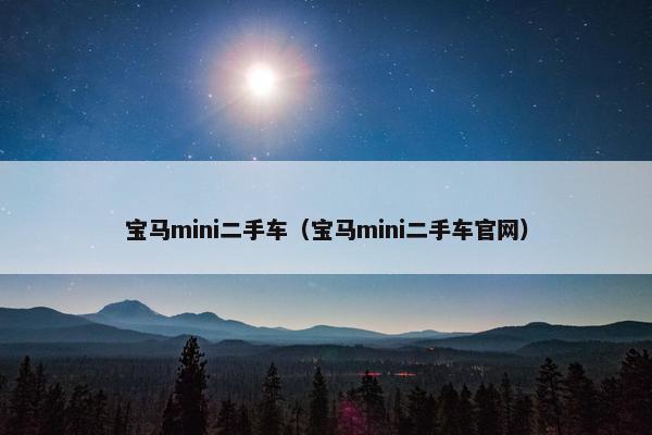 宝马mini二手车（宝马mini二手车官网）