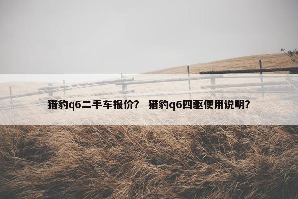 猎豹q6二手车报价？ 猎豹q6四驱使用说明？
