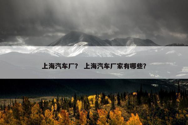 上海汽车厂？ 上海汽车厂家有哪些？
