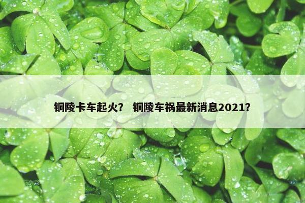 铜陵卡车起火？ 铜陵车祸最新消息2021？