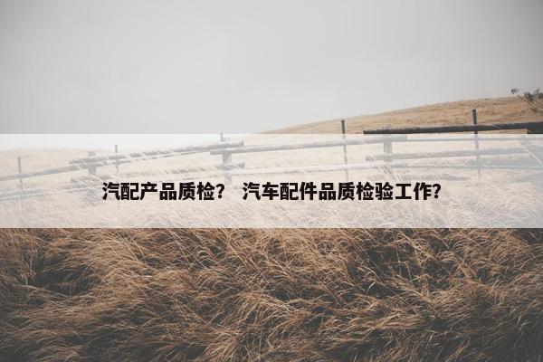 汽配产品质检？ 汽车配件品质检验工作？