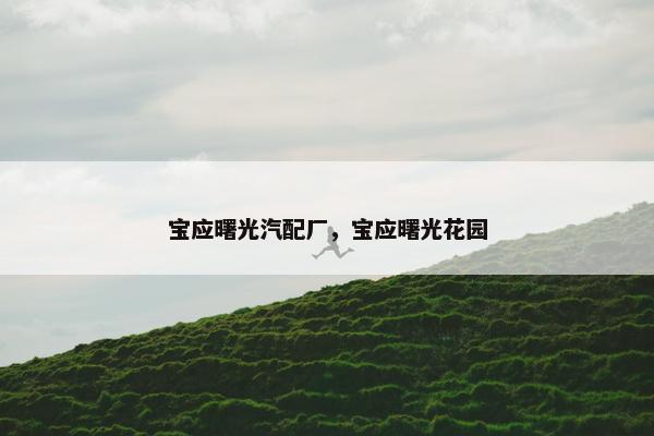 宝应曙光汽配厂，宝应曙光花园