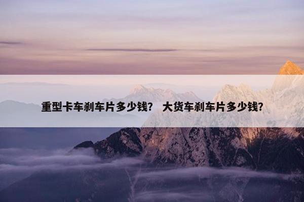 重型卡车刹车片多少钱？ 大货车刹车片多少钱？