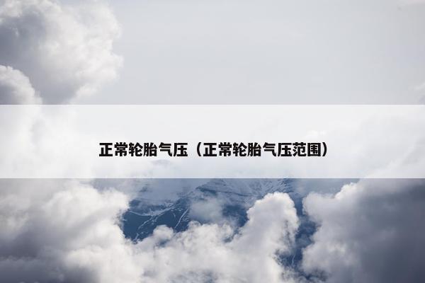 正常轮胎气压（正常轮胎气压范围）