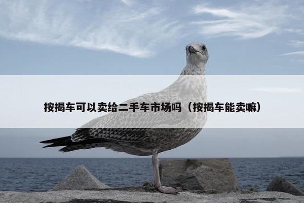 按揭车可以卖给二手车市场吗（按揭车能卖嘛）
