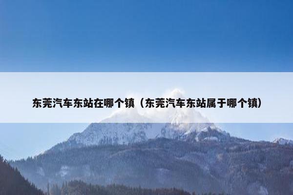 东莞汽车东站在哪个镇（东莞汽车东站属于哪个镇）