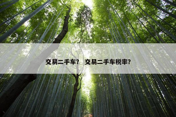 交易二手车？ 交易二手车税率？