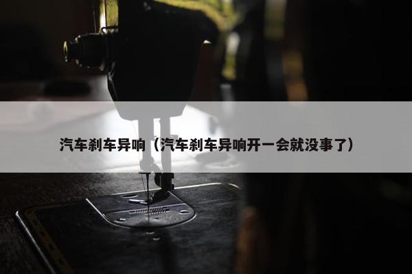 汽车刹车异响（汽车刹车异响开一会就没事了）