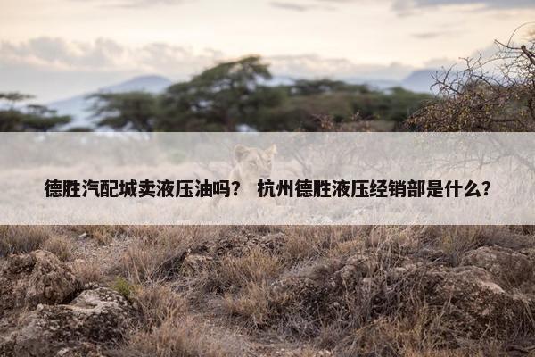 德胜汽配城卖液压油吗？ 杭州德胜液压经销部是什么？