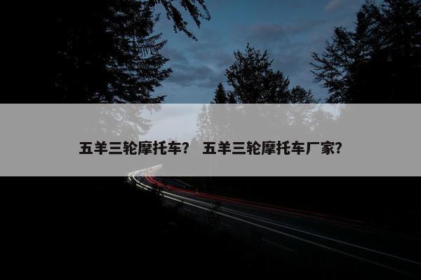 五羊三轮摩托车？ 五羊三轮摩托车厂家？