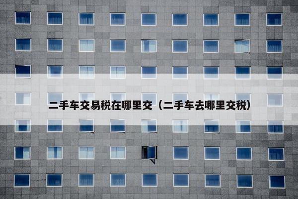 二手车交易税在哪里交（二手车去哪里交税）