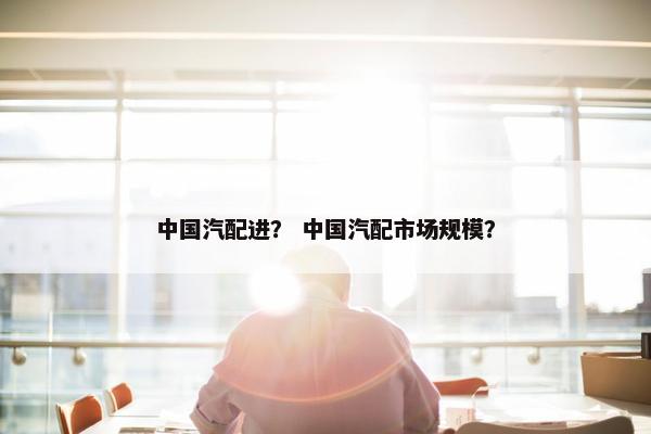 中国汽配进？ 中国汽配市场规模？