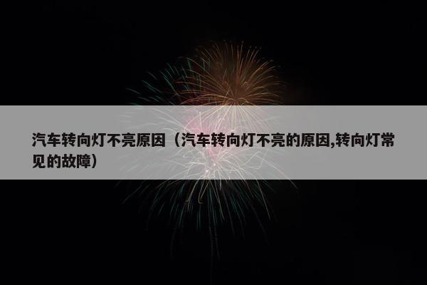 汽车转向灯不亮原因（汽车转向灯不亮的原因,转向灯常见的故障）
