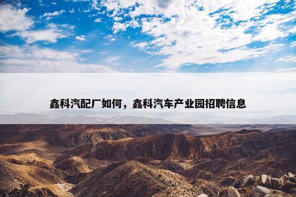 鑫科汽配厂如何，鑫科汽车产业园招聘信息