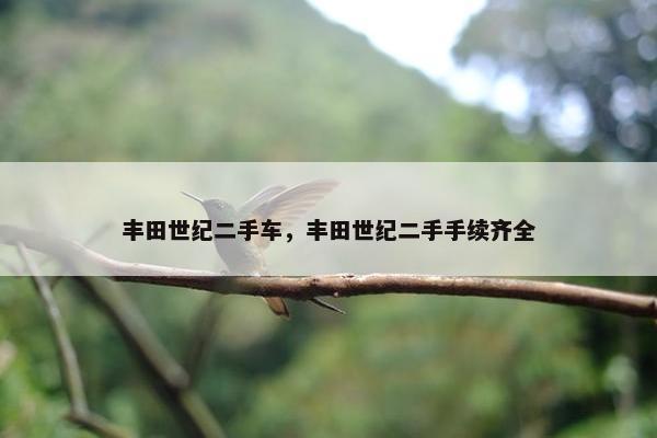 丰田世纪二手车，丰田世纪二手手续齐全