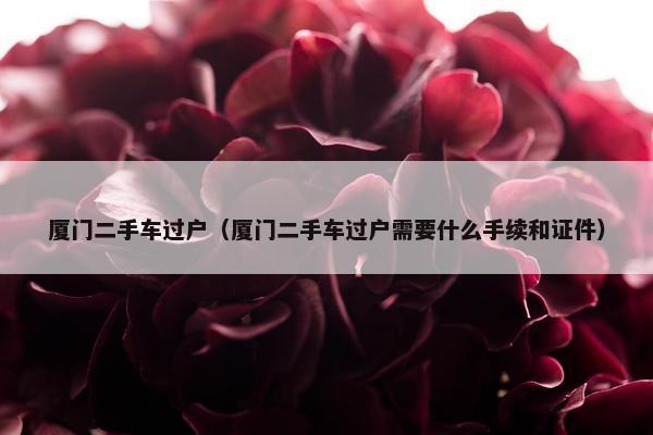 厦门二手车过户（厦门二手车过户需要什么手续和证件）