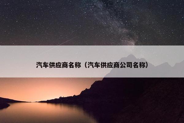 汽车供应商名称（汽车供应商公司名称）