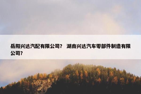 岳阳兴达汽配有限公司？ 湖南兴达汽车零部件制造有限公司？