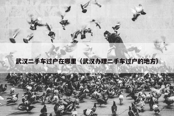 武汉二手车过户在哪里（武汉办理二手车过户的地方）