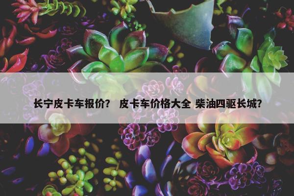 长宁皮卡车报价？ 皮卡车价格大全 柴油四驱长城？