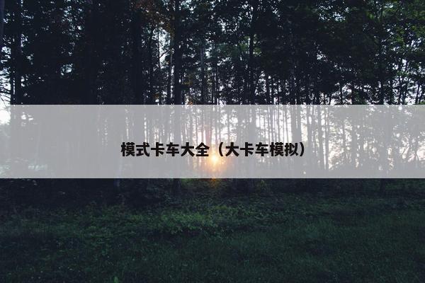 模式卡车大全（大卡车模拟）