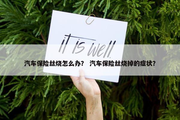 汽车保险丝烧怎么办？ 汽车保险丝烧掉的症状？