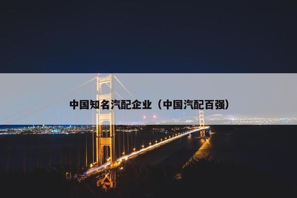 中国知名汽配企业（中国汽配百强）