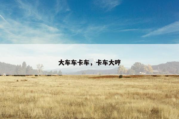大车车卡车，卡车大哼