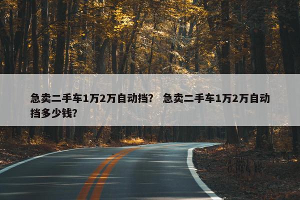 急卖二手车1万2万自动挡？ 急卖二手车1万2万自动挡多少钱？