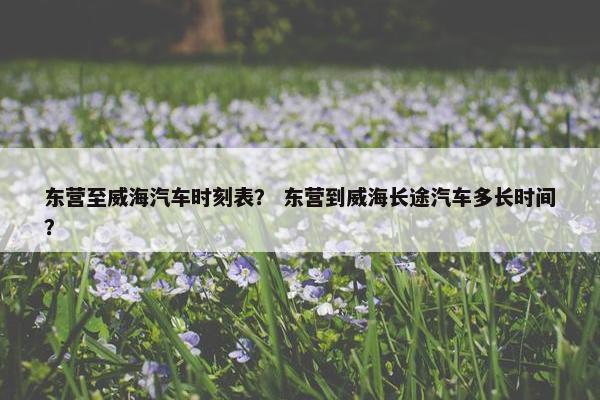 东营至威海汽车时刻表？ 东营到威海长途汽车多长时间？