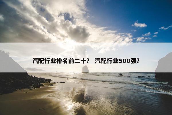 汽配行业排名前二十？ 汽配行业500强？