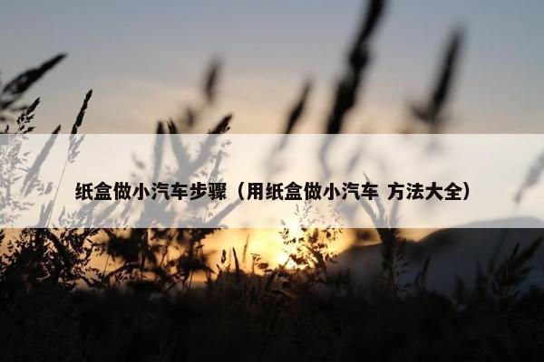 纸盒做小汽车步骤（用纸盒做小汽车 方法大全）