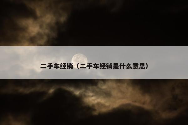二手车经销（二手车经销是什么意思）