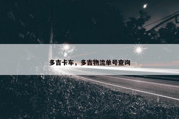 多吉卡车，多吉物流单号查询