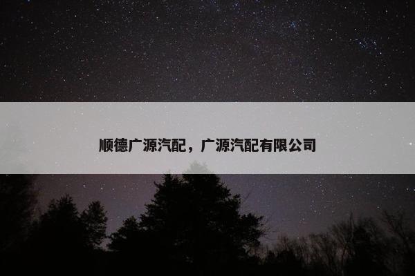 顺德广源汽配，广源汽配有限公司