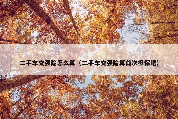 二手车交强险怎么算（二手车交强险算首次投保吧）