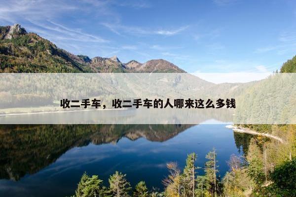 收二手车，收二手车的人哪来这么多钱