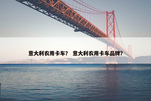 意大利农用卡车？ 意大利农用卡车品牌？