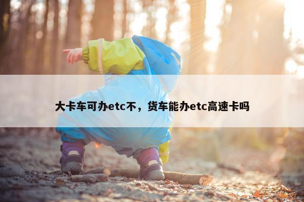 大卡车可办etc不，货车能办etc高速卡吗