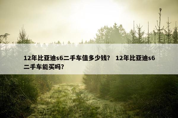 12年比亚迪s6二手车值多少钱？ 12年比亚迪s6二手车能买吗？