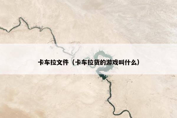 卡车拉文件（卡车拉货的游戏叫什么）